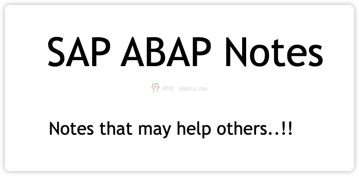 网站：SAP ABAP Notes