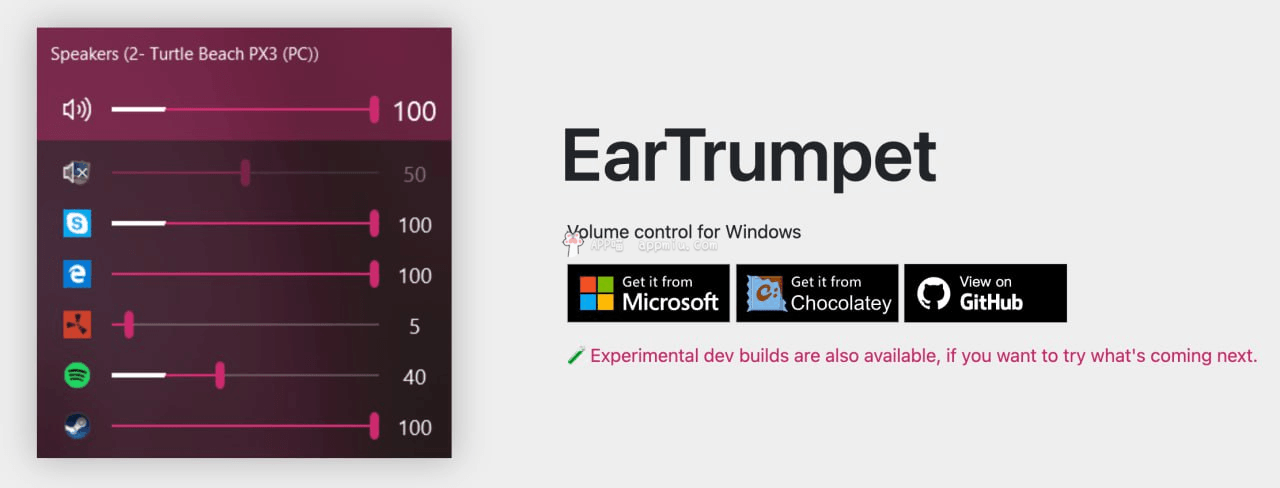 EarTrumpet：Volume control 免费开源独立音量控制-APP喵-阿喵软件