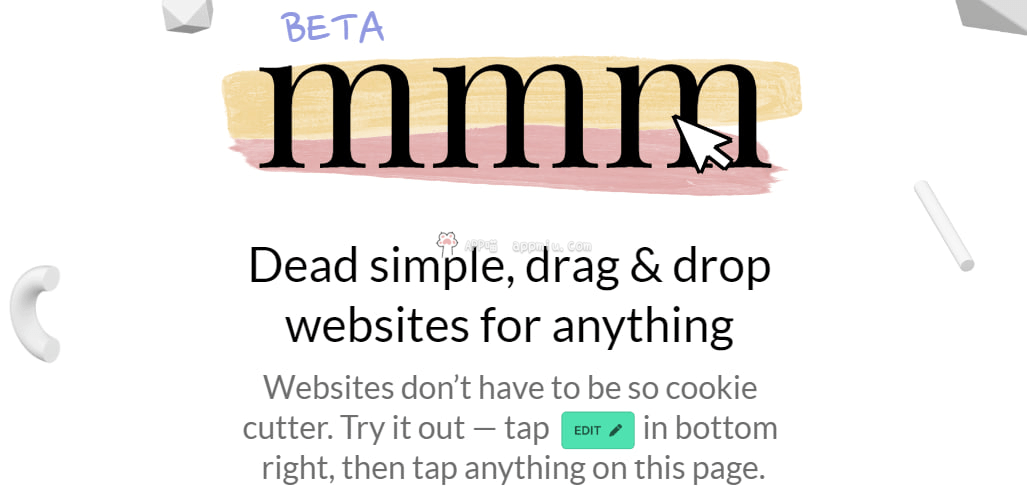 mmm.page，一个拖动式生成网站工具-APP喵