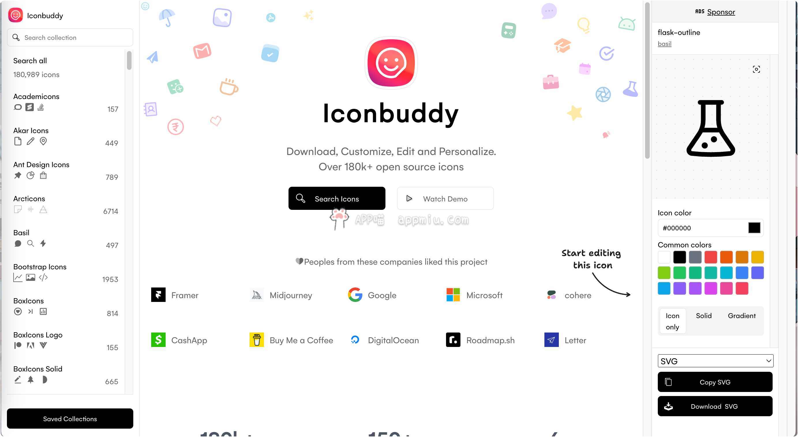 Iconbuddy：数量庞大的在线图标库-APP喵：阿喵软件资源分享
