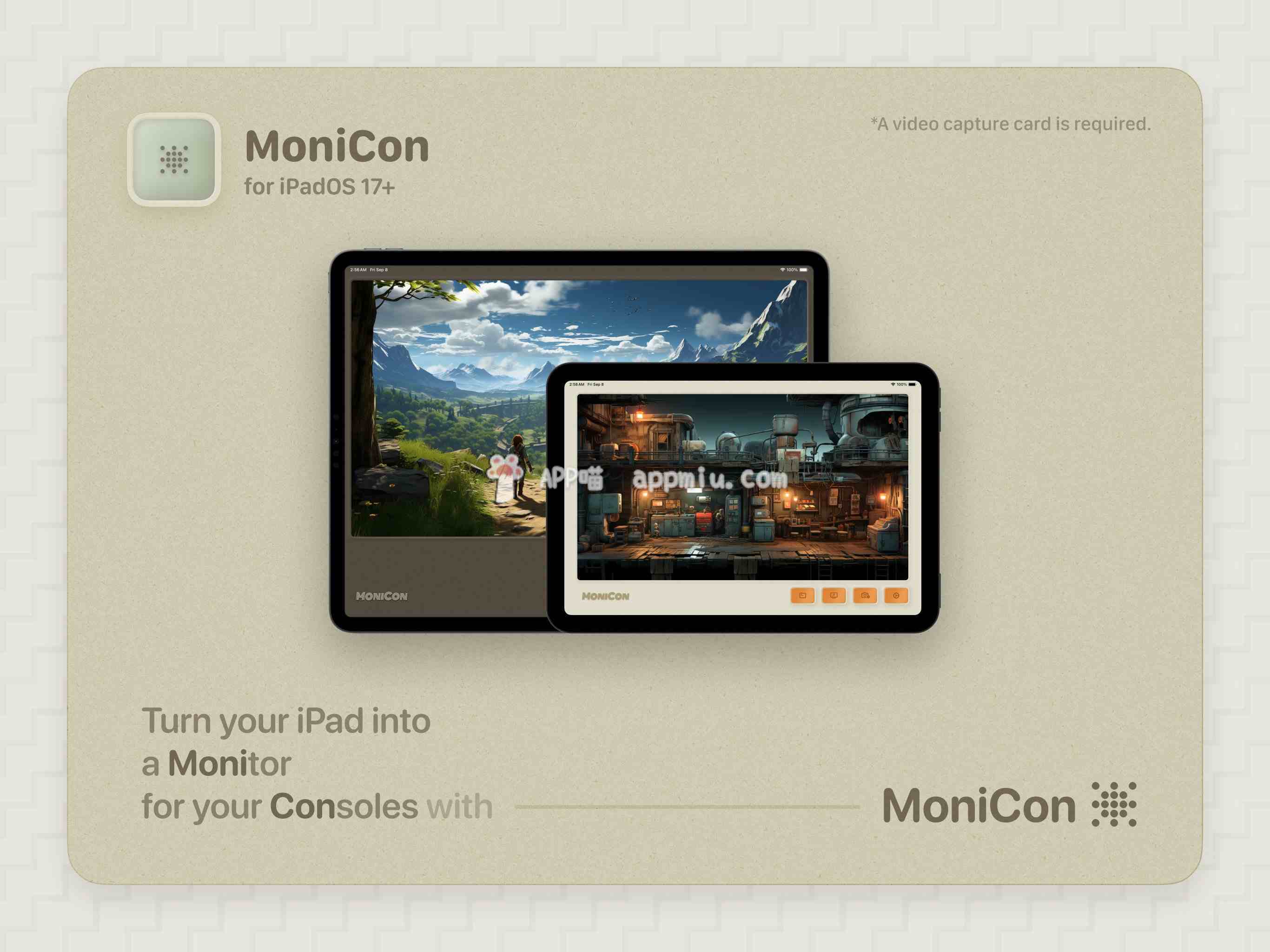 MoniCon 4 ：把 iPad 变成一个HDMI显示器，免费-APP喵