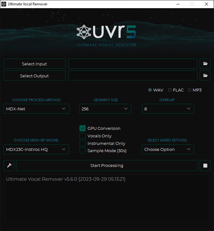 UVR5:Ultimate Vocal Remover地表最强伴奏人声提取工具