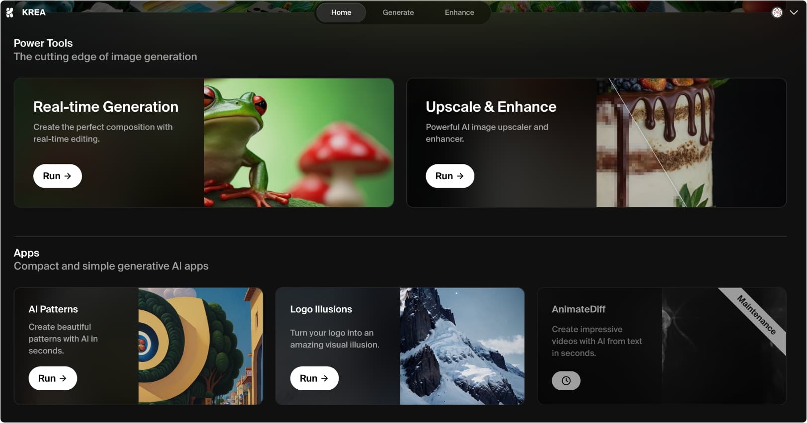 Krea AI -  免费AI 图像生成平台,支持 AI 生成图像、AI 放大图像、AI 生成图案等