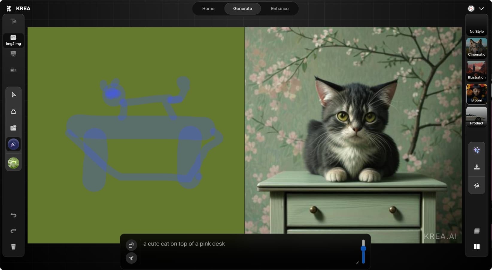 Krea AI -  免费AI 图像生成平台,支持 AI 生成图像、AI 放大图像、AI 生成图案等
