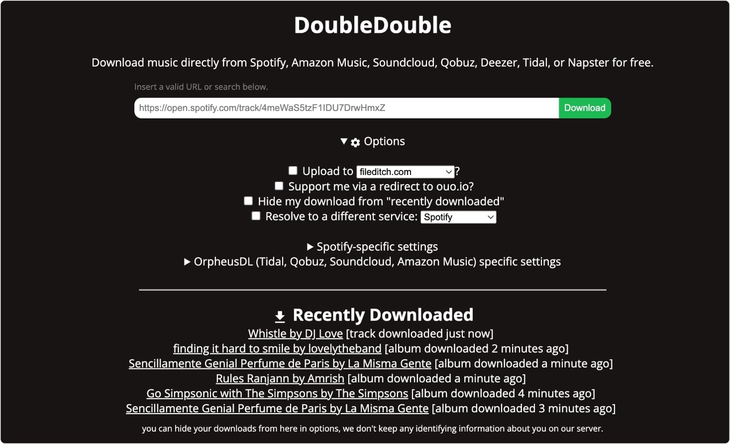 DoubleDouble – 免费在线流媒体音乐下载工具，支持从Spotify、Amazon Music、Soundcloud、Qobuz、Deezer等平台免费下载音乐-APP喵：资源