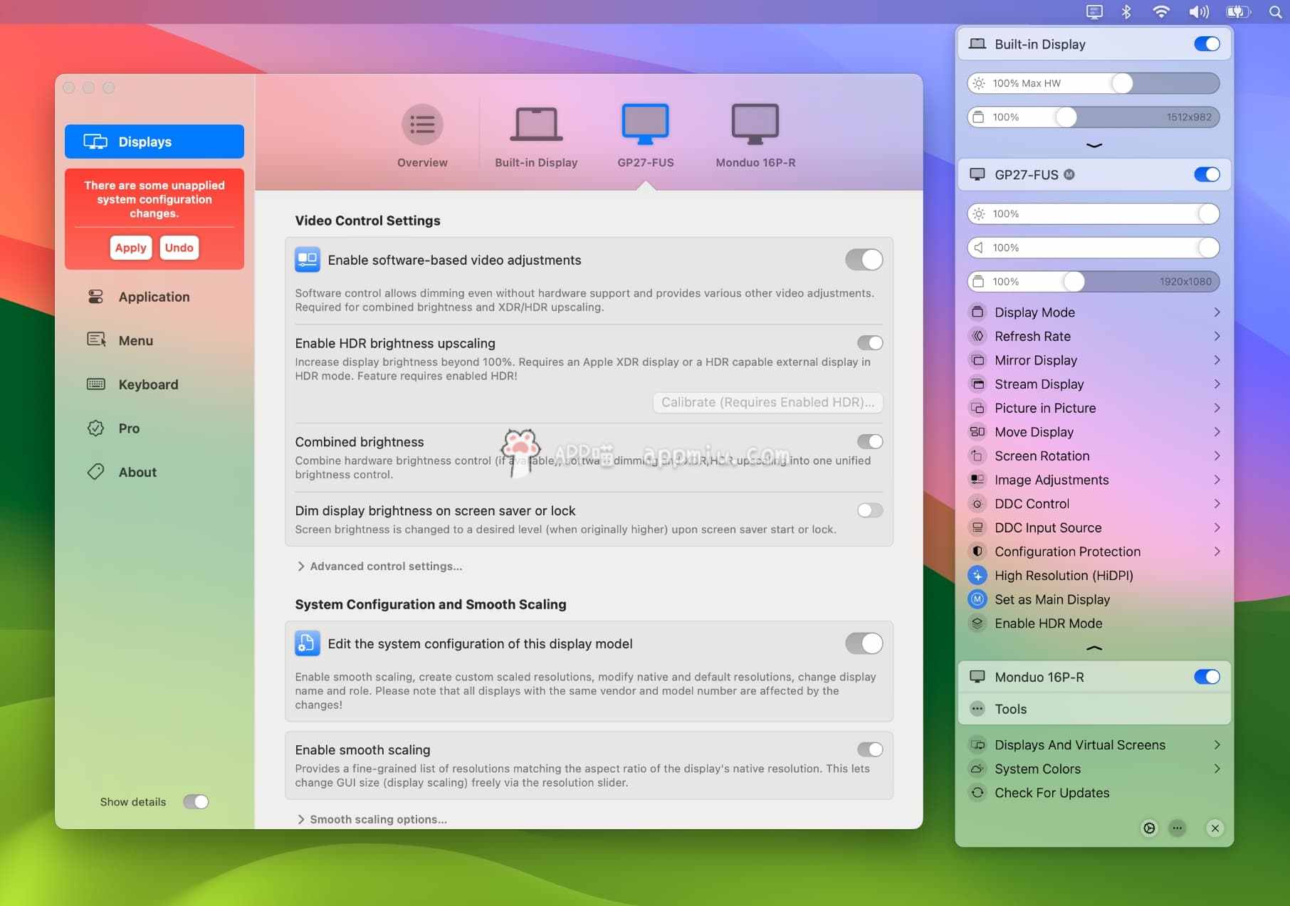 BetterDisplay-解锁Mac显示器的平滑缩放、HiDPI 解锁、XDR/HDR 超高亮度等-APP喵：阿喵软件资源分享
