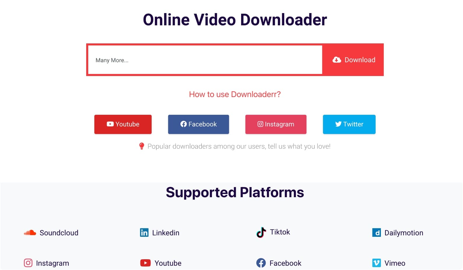 Downloaderr 一个下载 YouTube、X、Instagram等诸多热门网站视频的在线工具-APP喵：资源