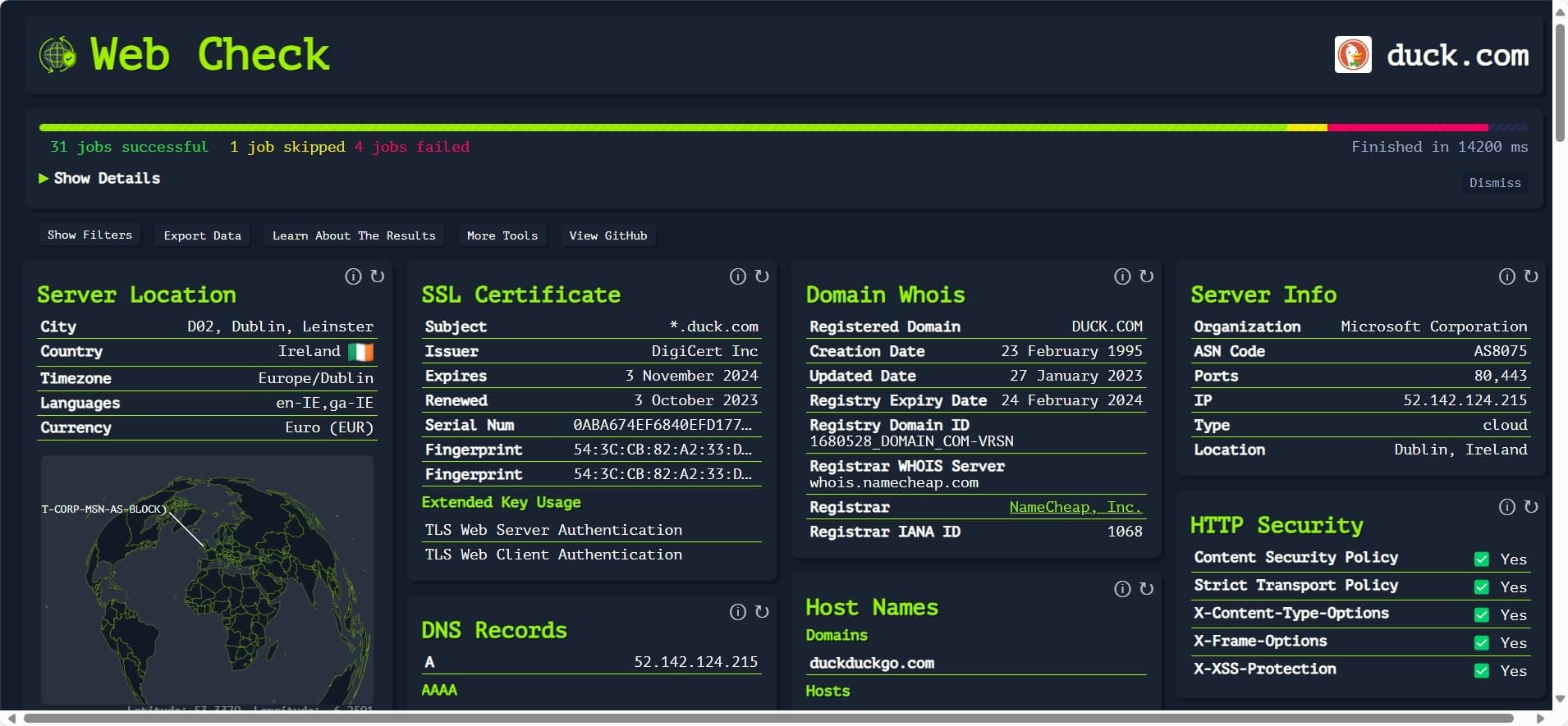 Web-Check：一个功能很全面的网站web检测工具