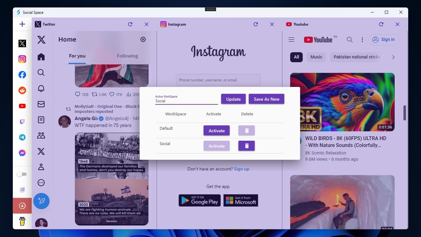 Social Space：一款可以并排打开多个社交平台的软件-APP喵：软件资源