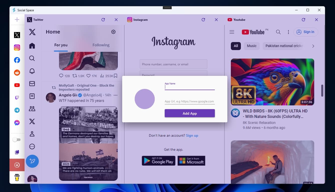 Social Space：一款可以并排打开多个社交平台的软件-APP喵：软件资源